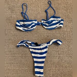 TRIANGL palma blue and white stripe set